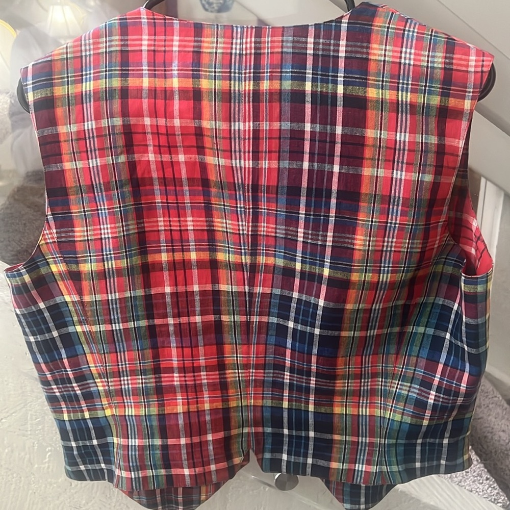 Emanuel Ungaro vintage plaid vest M/L - Picture 5 of 5